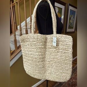 NWT J. Crew Straw Tote